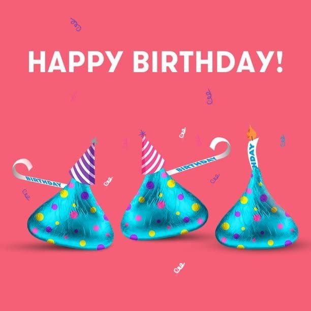 Hersheys Kisses Birthday Cake - Birthday Cake Flavored Creme with Sprinkles - Individually Wrapped - Bulk Pack 2 Pound