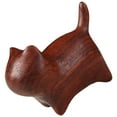 thumbnail image 3 of OUNONA Wooden Carving Animal Figurine Kitten Sculpture Figurine Statue Unique Table Decoration, 3 of 8