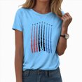 thumbnail image 2 of ORT 4th of July Shirts for Women American Flag Shirts Tops USA Print T Shirt Casual Short Sleeve American Proud T-Shirt Tops(Z10-Sky Blue,L), 2 of 5