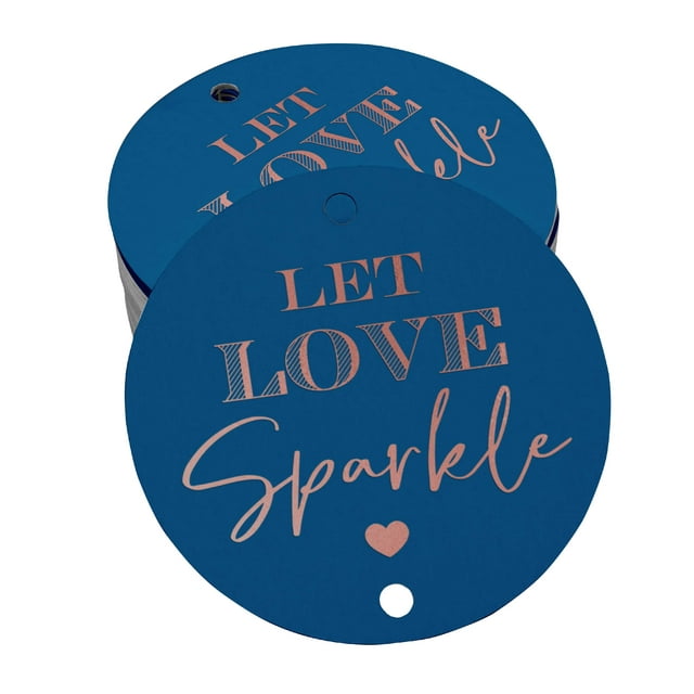 Inkdotpot Real Rose Gold Foil Let Love Sparkle Wedding Tags Favor Hang Paper Tags 100 Pieces