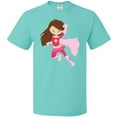 thumbnail image 3 of Inktastic Superhero Girl, Cute Girl, Brown Hair, Pink Cape T-Shirt, 3 of 5
