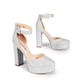 thumbnail image 2 of Sandalia DREAM PAIRS Plataforma Tacón Grueso Plateado con Brillo, 2 of 7