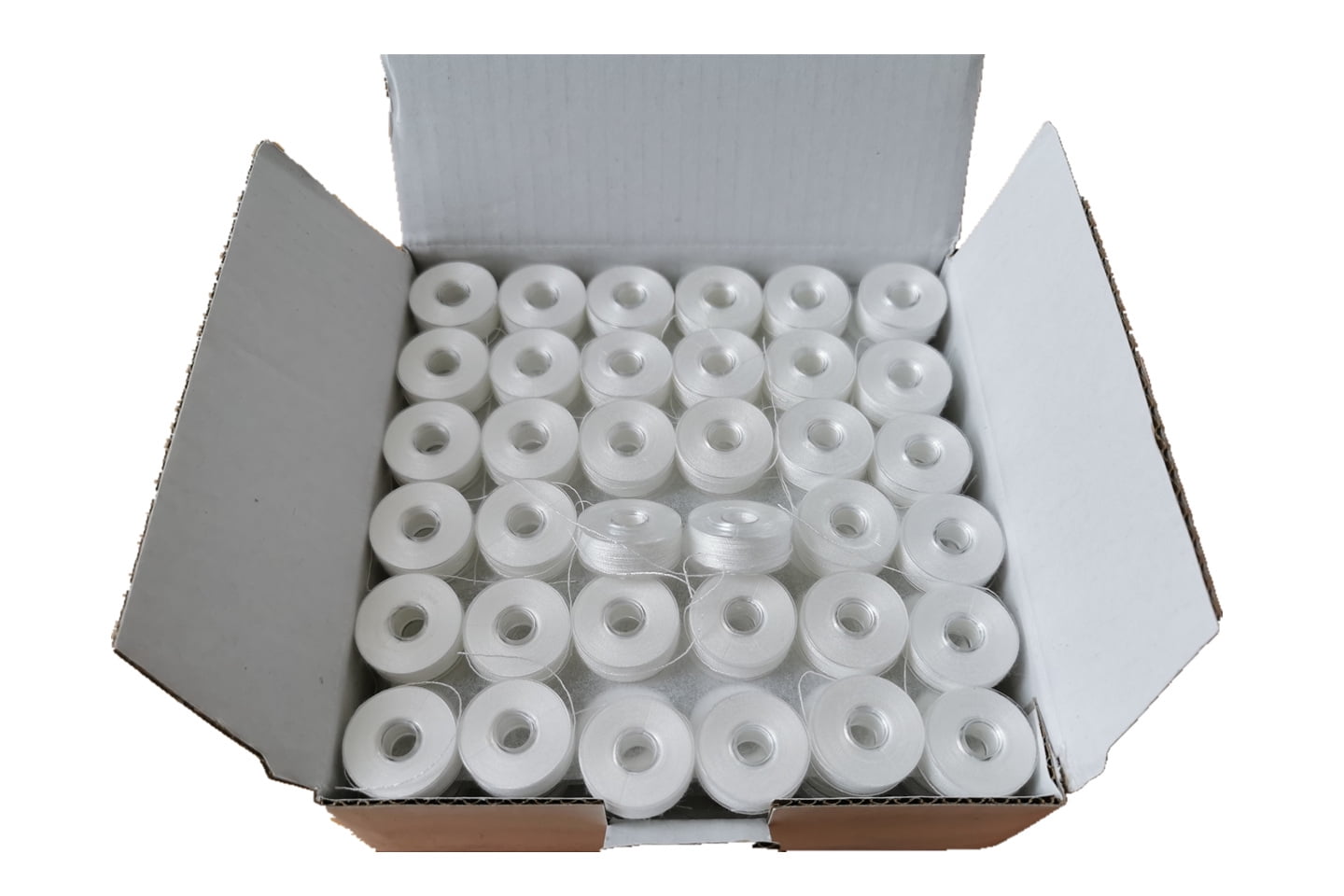 Prewound Bobbin, Size L, Style L, SA155, 144pcs White Plastic Sided