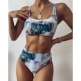 thumbnail image 2 of 2023 nuevo estampado deportivo Bandeau Push up Bikinis Sexy mármol mujeres traje de baño de cintura alta traje de baño mujeres traje de baño ropa de playa Tan Jianjun unisex, 2 of 2