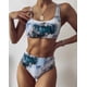 thumbnail image 2 of 2023 nuevo estampado deportivo Bandeau Push up Bikinis Sexy mármol mujeres traje de baño de cintura alta traje de baño mujeres traje de baño ropa de playa Tan Jianjun unisex, 2 of 2