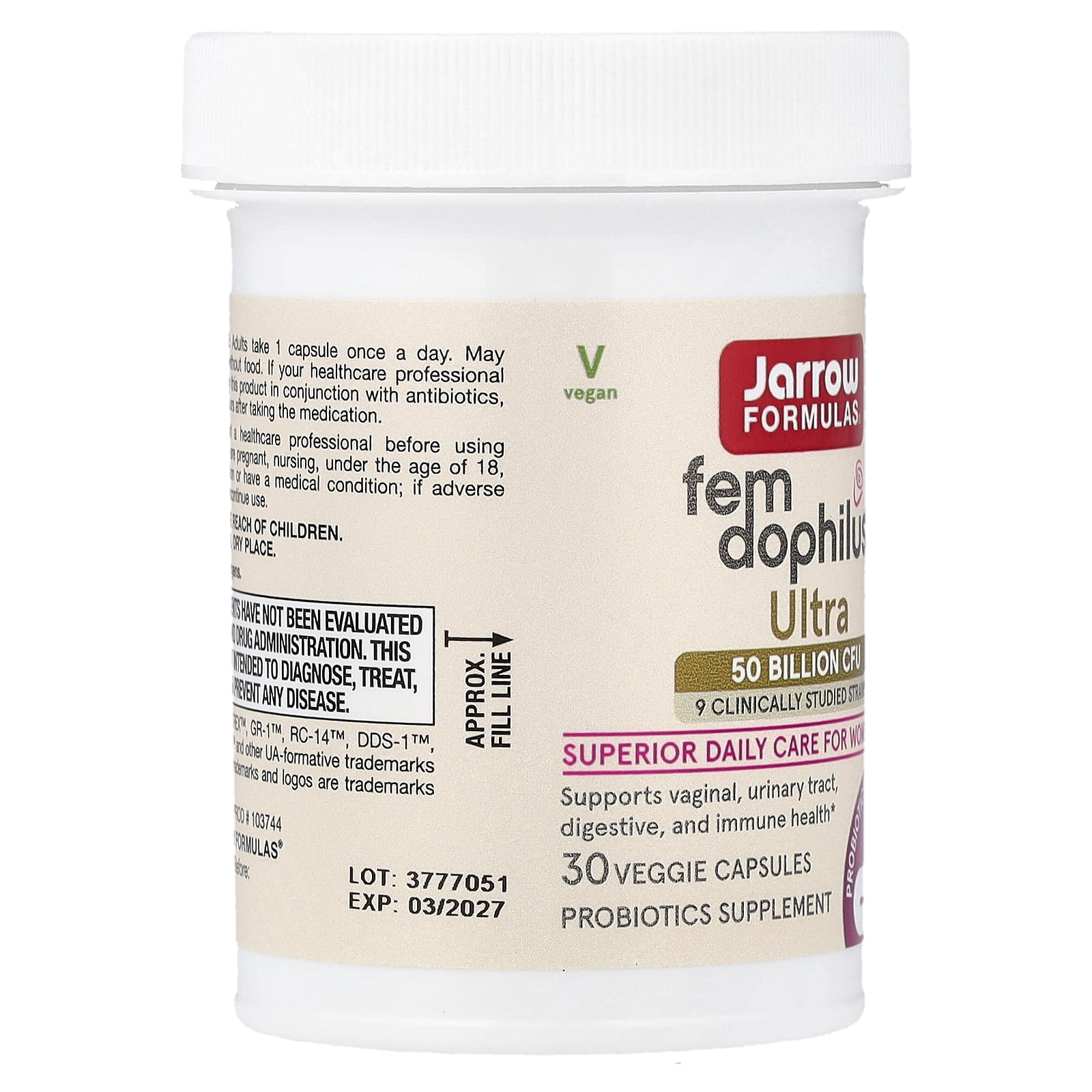 Jarrow Formulas Fem-Dophilus® Ultra, 30 Veggie Capsules - Walmart.com