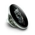 thumbnail image 2 of Skulls and Roses Floral Flowers Biker Motorcycle Metal 0.75" Lapel Hat Pin Tie Tack Pinback, 2 of 5