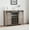 Off White, variant on Farmhouse Coffee Bar Buffet Cabinet, 47" Wine Bar Cabinet with Sliding Barn Door, 16 Bottle Wine Racks