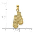 thumbnail image 2 of 14k Gold Antigua W.i. Double Flip Flop Charm 21.5x10.6mm Wide 2.55mm Thick Pendant Necklace for Women, 2 of 2