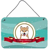 Carolines Treasures BB1535DS812 Shiba Inu Merry Christmas Wall and Door Hanging Prints