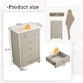 thumbnail image 5 of Noble House Harmon Fluted 5-Drawer Dresser, Modern Rubberwood Chest with Metal Handles, for Entryway, Bedroom, Beige, 5 of 11