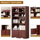 thumbnail image 4 of 5 - tier estante moderno libros con doors, brown wood - constructed estante libros used as almacenamiento organizer estante. 63 - pulgada altura, ideal dormitorio, sala estar, o oficina., 4 of 5
