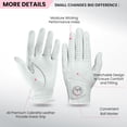 thumbnail image 2 of FINGER TEN Golf Gloves Women Right Handed Golfer Left Hand Cabretta Leather with Ball Marker 1 Pack Womens Ladies Golf Glove Non Slip All Weather Grip, 2 of 7