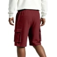 thumbnail image 5 of Relaxed Fit Cargo Shorts for Men with Deep Side Pockets - Elastic Waist Drawstring Casual Walking Shorts - Lightweight Quick-Dry Utility Work Shorts for Summer Wine S, 5 of 9