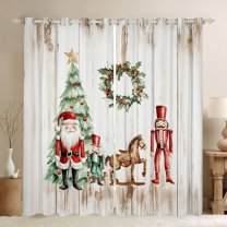 Castle Fairy Xmas Nutcracker Black Out Curtains for Teenagers,Lodge Cabin Curtains Pack of 2 (42x63 Each),Christmas Tree Bedroom Curtains,Breathable Home Decor