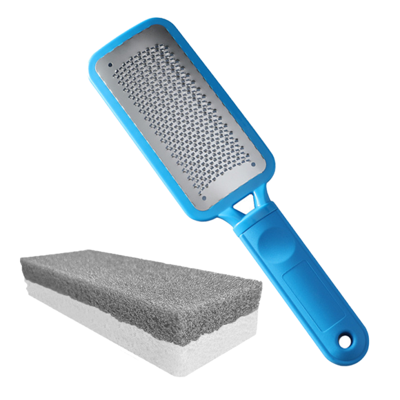 Trousse Professionnelle de Pédicure pour Soins des Pieds, Lime à Pied Exfoliante et Pierre Ponce 2 en 1 pour Enlever les Callosités du Pied