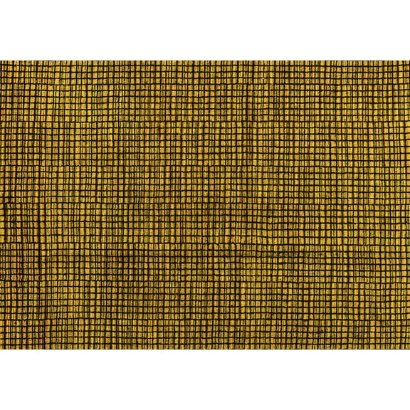 Ahgly Company Indoor Rectangle Abstract Yellow Modern Area Rugs, 5' x 7'