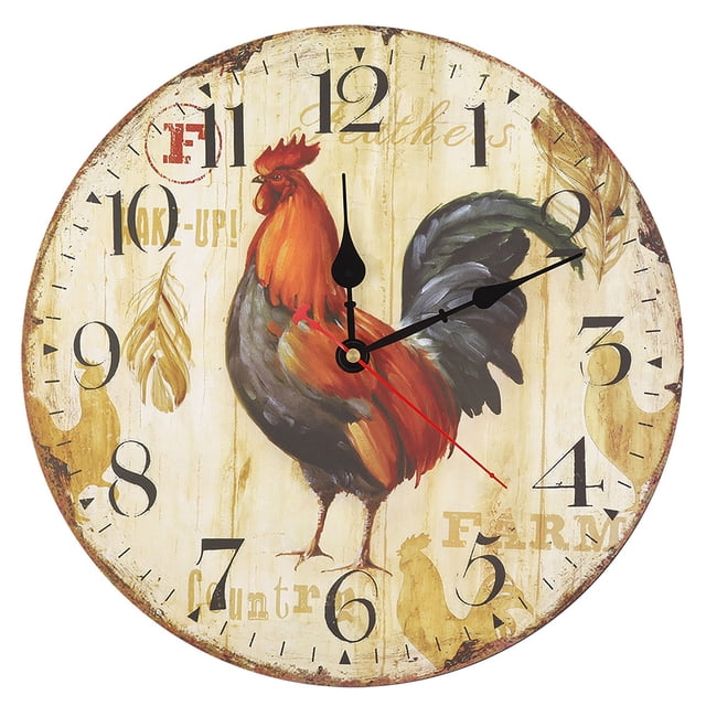 Reloj de pared de cuarzo silencioso de estilo retro colorido de 12 "para decoración del hogar (# 3)