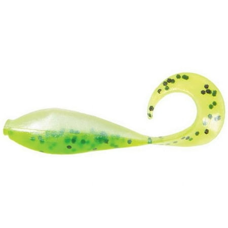 Bass Assassin Fishing Lure CSA35341 Curly Shad Swimbait 2 Chartreuse Pepper