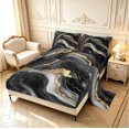 Flow Sheets Erosebridal Black Grey Marble Swirl Gold King Sheets,Modern White ...