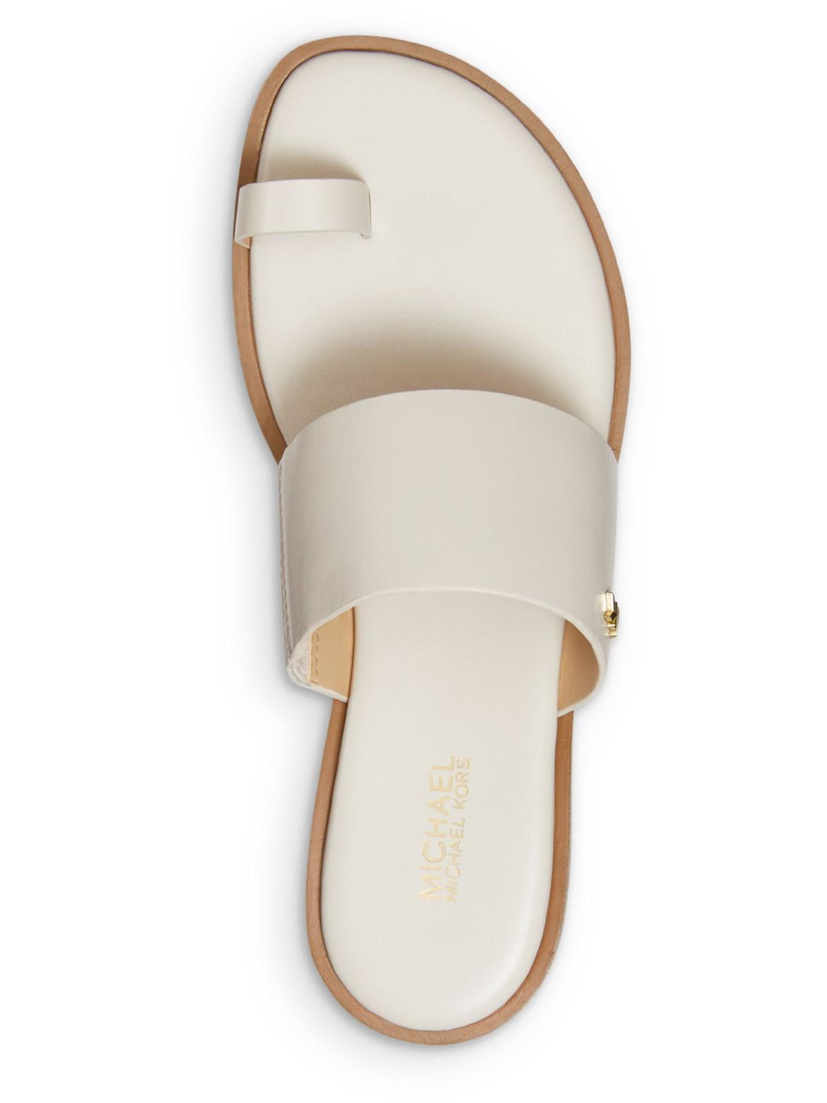 MK Signature Logo Print: Michael Kors Women's August Coated Canvas Toe-Ring  Flat Sandal - Walmart.com