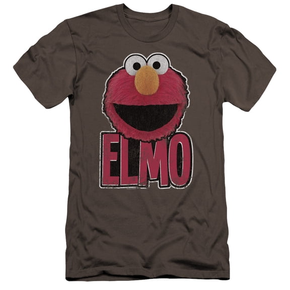 Sesame Street Elmoile Premium Canvas Adult Slim Fit 30/1 T-Shirt Charcoal
