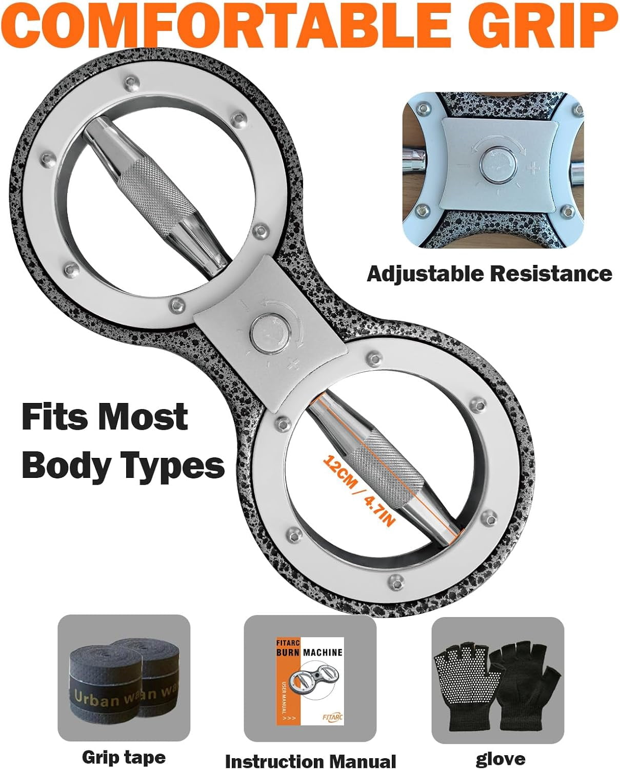 Multifunctional Hand Grip Strength Trainer with Rotating Burn Feature for Arm and Forearm Workout at Home or Gym