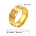 thumbnail image 5 of 8MM Men's Wedding Brushed Band Black Silver Gold Stainless Steel CZ Ring Sz 7-12, 5 of 6
