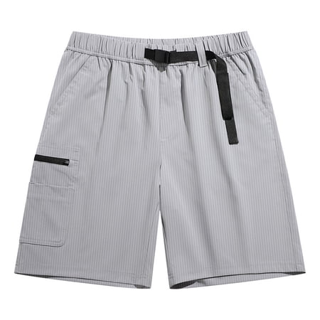 Gyexs Hiking Shorts Men Drawstring Waist Y2k Shorts Elastic Waist Casual Work Short Outdoor Activewear Grey Size XXL