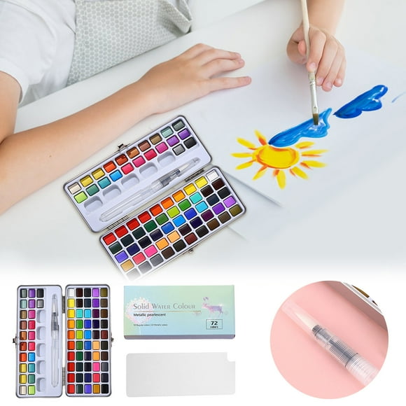 Watercolor Paint Set With 72 Colors Including Metallic Shades Ideal For Artists Beginners And Experts Portable Supplies For And Outdoor Painting