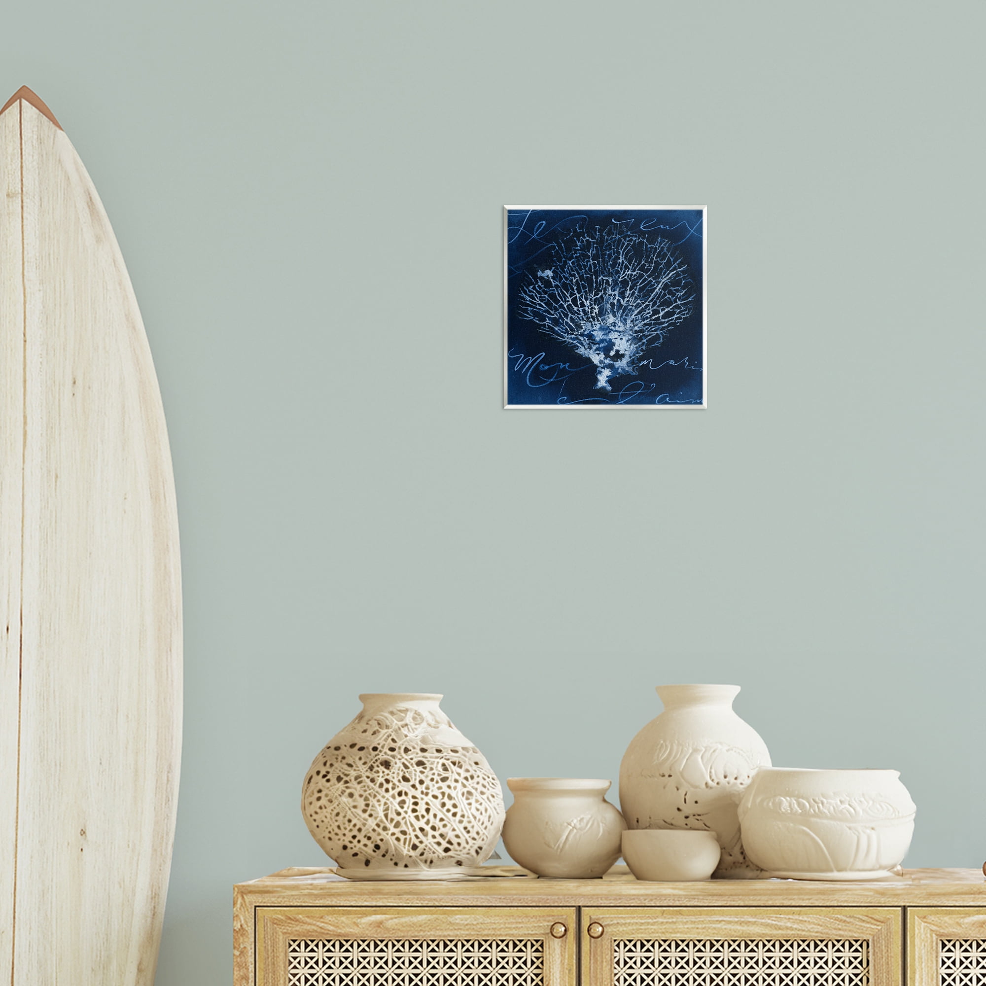 Stupell Industries Vintage Marine Life Coastal Painting Unframed Art Print Wall Art, 12 x 12