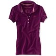 thumbnail image 1 of Aeropostale A87 - Polo de 5 botones para mujer, color morado, pequeño, 1 of 1