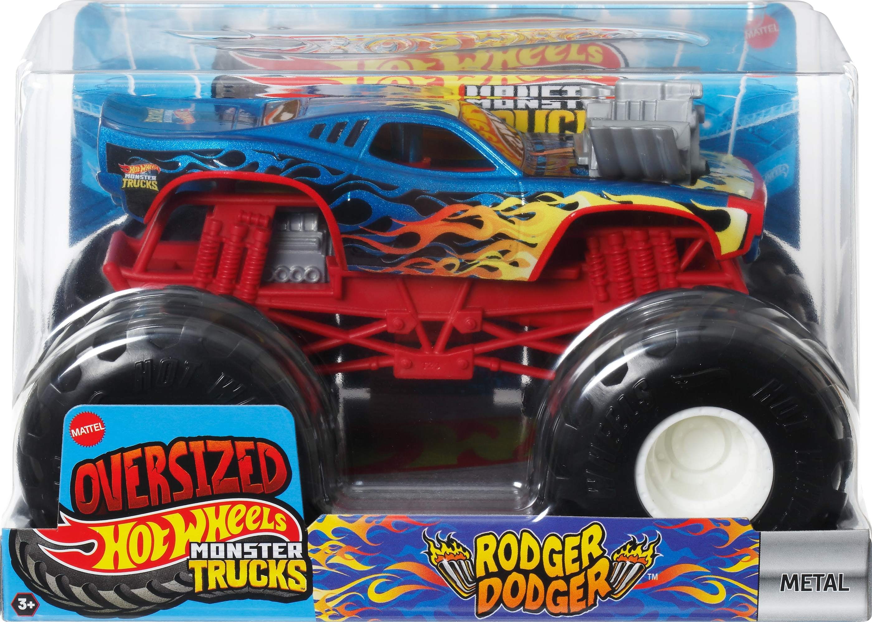 Hot Wheels Monster Trucks, Oversized Monster Truck in 1:24 Scale, Rodger Dodger