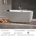 thumbnail image 4 of 71-in L x 33.8-in W White Acrylic Center Drain Freestanding Whirlpool Tub with Faucet - Handshower - Headrest - 7 Water Jets, 4 of 9