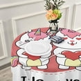 thumbnail image 5 of Coolnut Valentine's Day Round Tablecloth, Valentine's Day Cute Bunny Round Table Cloth Water Resistant Spill Proof Large Table Cover for Valentine's Day Romantic Dinner Decorate, 60", 5 of 7