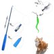 thumbnail image 3 of Juguete de plumas para gatos, caña de pescar retráctil interactiva, juguete para gatos con 1 varita mágica + 5 gusanos de repuesto para gatos y gatitos, 3 of 5