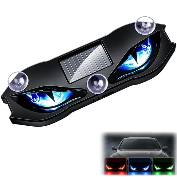 LED Solar Warning Light for Car, Solar & USB Rechargeable LED Eye Window Light, Waterproof Suction Cup Mount for SUVs, Trucks, and RVs
