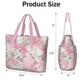 thumbnail image 3 of Tote Bag for Women - Pioneer Flower Shoulder Bag - Large Utility Work Duffle Bag with Zipper Handbag for Travel, Work, Sprots, 3 of 5