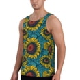 thumbnail image 2 of Gukieu Sunflowers Print Men's Quick Dry Fitness Vest, Round Neck Sleeveless Fitness Bodybuilding Top-3X-Large, 2 of 7