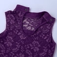 thumbnail image 6 of LiiYii Kids Girls Floral Lace Open Back Ballet Dance Leotard Sleeveless Active Skating Gymnastic Outfit Purple XL, 6 of 7