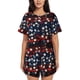 thumbnail image 1 of Fotbe Red Blue White Stars Conjunto de Pijama Estampado para Mujer, 2 Piezas, Ropa de Dormir con Camiseta de Manga Corta y Shorts Suaves-4X-Large, 1 of 6
