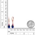 thumbnail image 6 of Gem Stone King 18K Rose Gold Plated Silver Blue Created Sapphire and Pink Moissanite Dangle Earrings for Women with Lab Grown Diamond (5.09 Cttw, Oval 9X7MM), 6 of 6