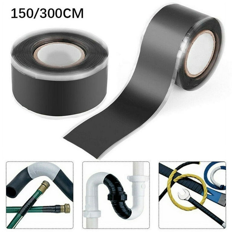 Silicone Tape Self Fusing Plumber Electrition Pipe Repair Hose Leak Black  Useful