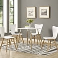 thumbnail image 2 of Modern Contemporary Urban Design Kitchen Dining Room Dining Table, Wood, White, 2 of 4