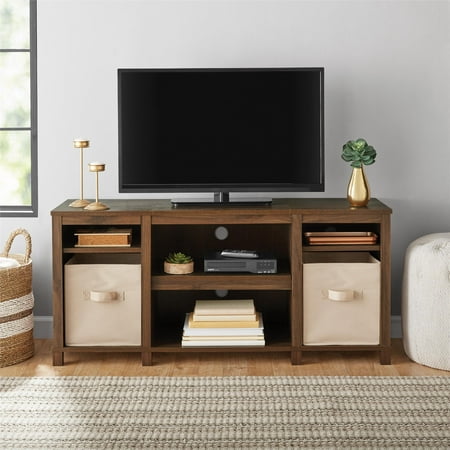 Mainstays Parsons Cubby TV Stand, for TVs up to 50”, Multiple (Best Under Cabinet Tv For Kitchen)