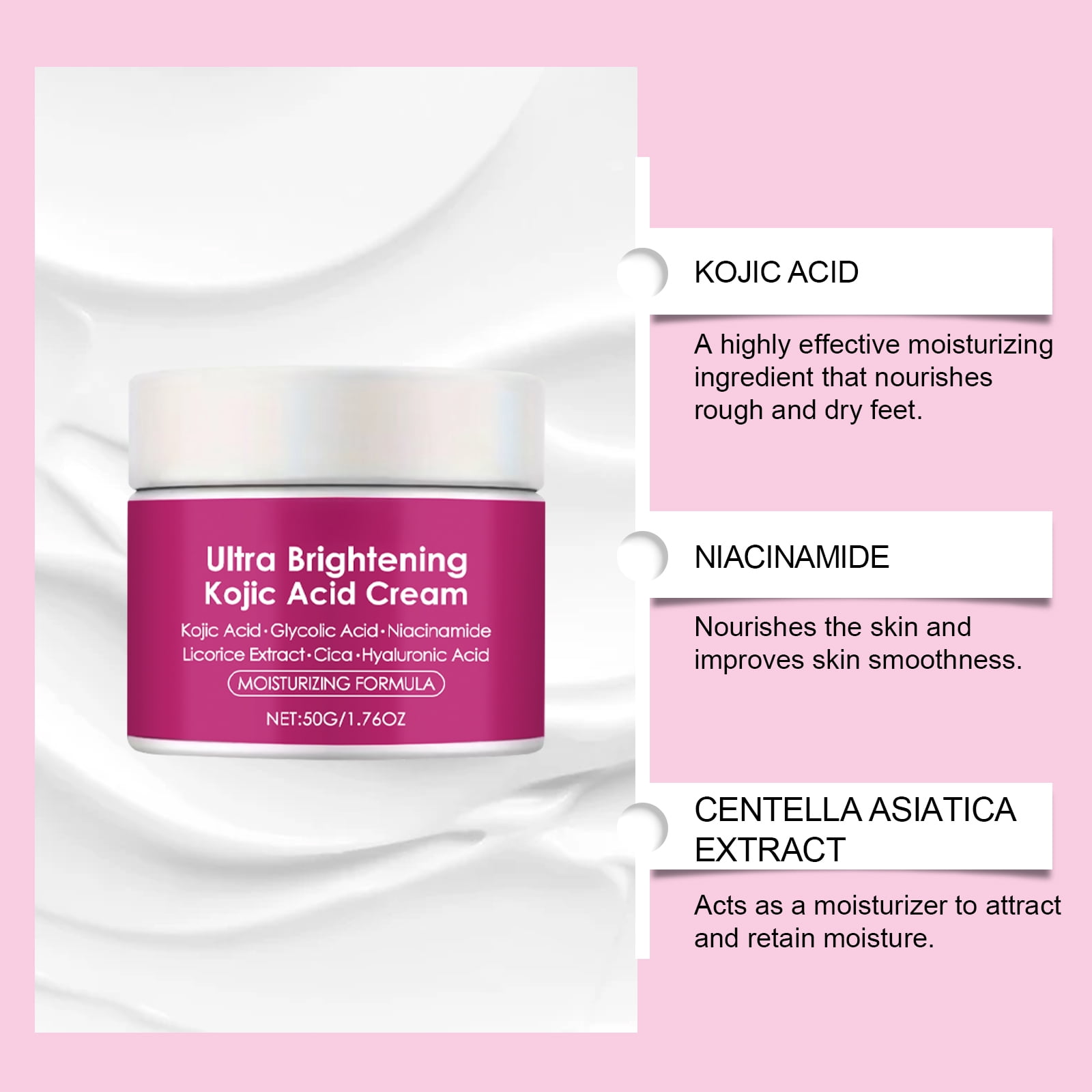 Alvantor Firming Face Cream with Kojic Acid for All Skin Types, 1.76oz