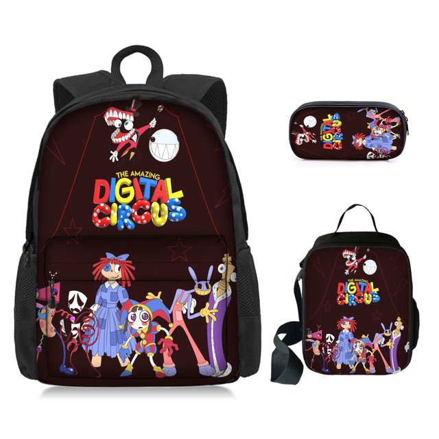 3-piece Set, Magic Number Circus, Backpack, Pencil Case, Messenger Bag, Light, Unisex, Elementary School-HAPDEN
