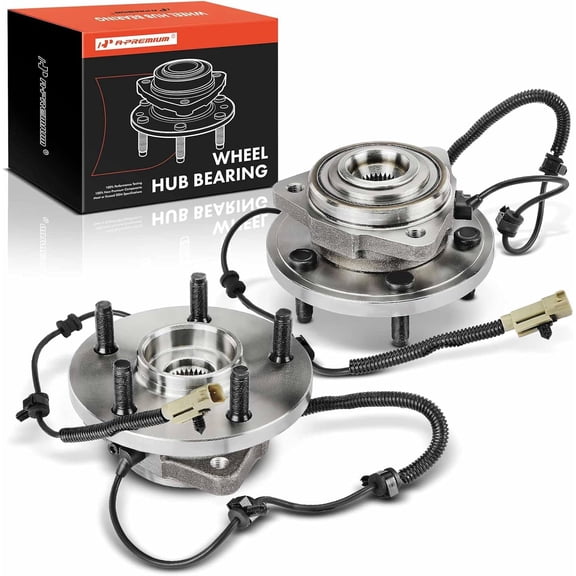 A-Premium 2 x Front Wheel Bearing and Hub Assembly with ABS & 5-Lug Compatible with Jeep Commander 2006-2010, Grand Cherokee 2005-2010, 4WD & RWD