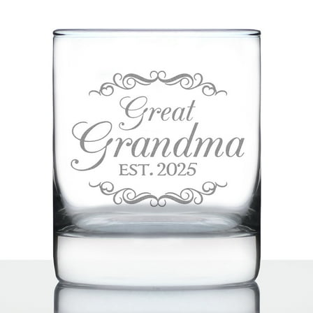 Bevvee Whiskey Rocks Glass 10.25 oz Fancy 2025 Great Grandma Gifts for Great Grandma Glassware & Drinkware