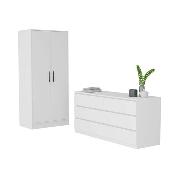 Newboti Furniture Quincy White 2 Piece Bedroom Set 26833